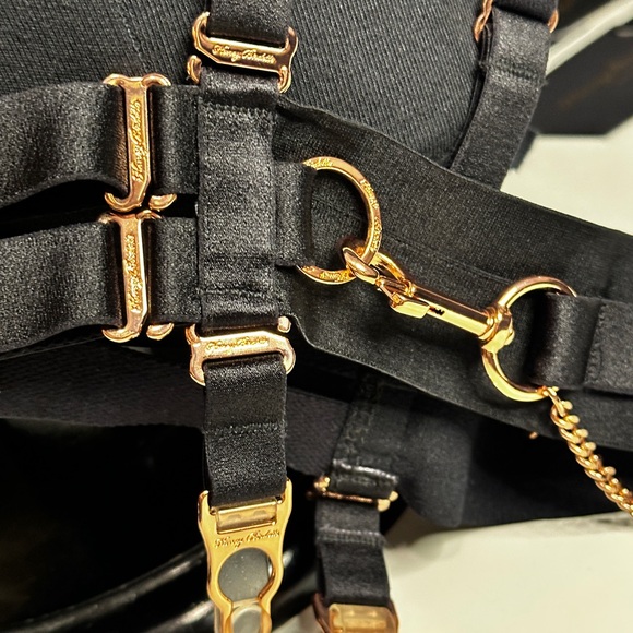 Honey Birdette Original KUKURO 3pc Black & Rose Gold Bondage Set Bra 34DD/E - Picture 6 of 17